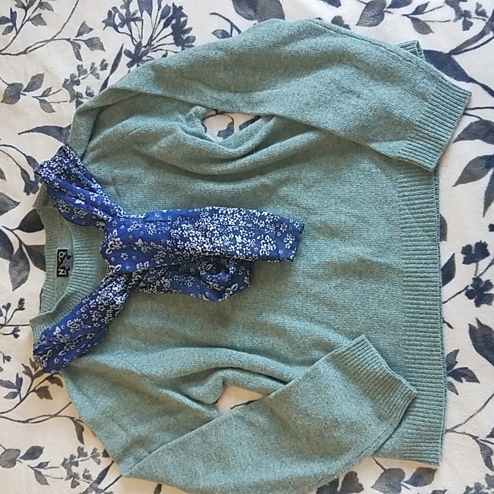 Turquoise Wool Knit Sweater